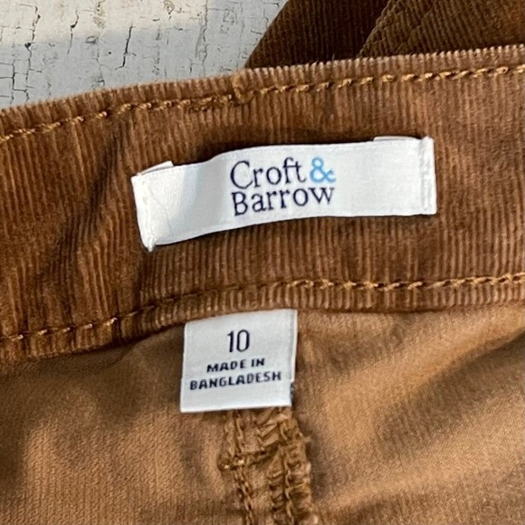 Croft & Barrow Womens Corduroy Pants Size 10 Regular Fit Brown Casual Trousers - Picture 5 of 8